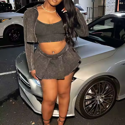 Casual Spring Mini Skirt 3pcs